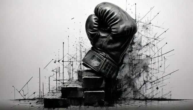 Boxer's glowe, one punch away